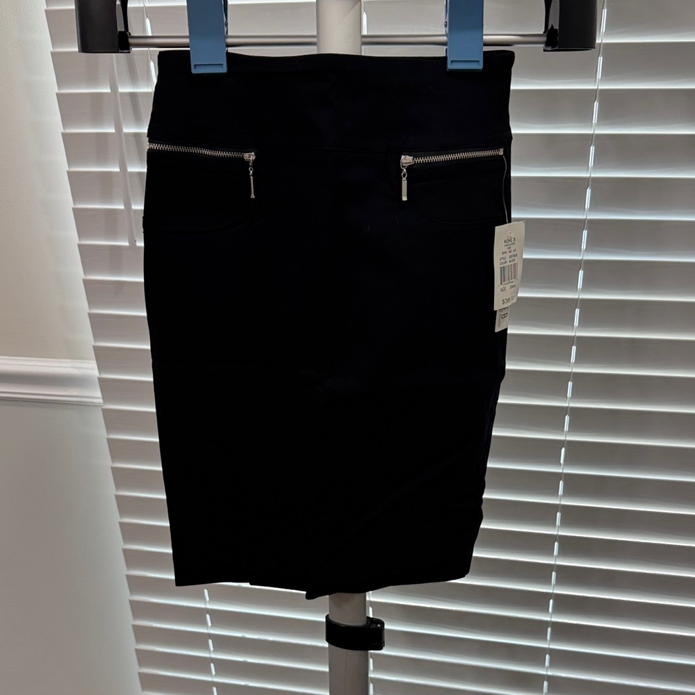 Joe Benbasset Black Pencil Skirt with Zip Pocket Detail